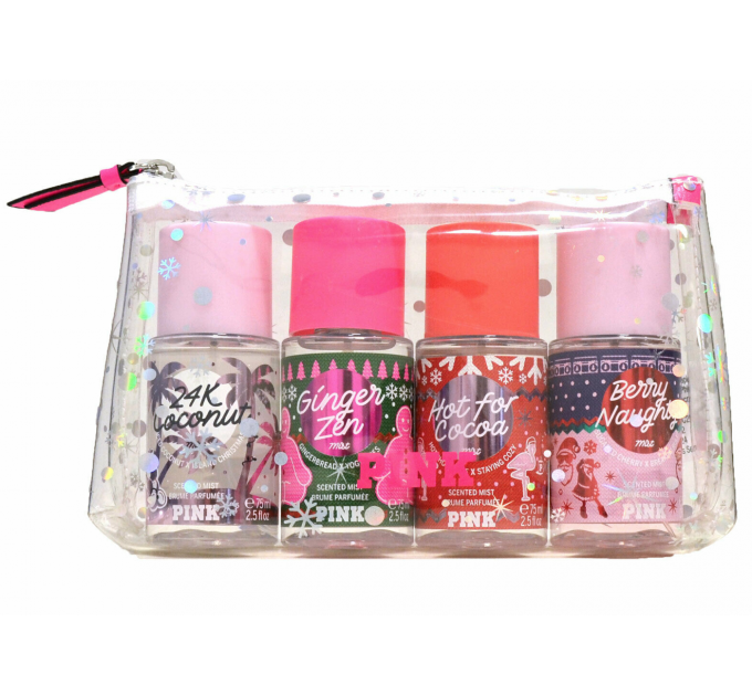 Victoria’s Secret PINK Collection Holiday Mini Mist Gift Set,  Набор парфюмированных спреев 4 шт. в наборе